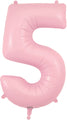 34" Number 5 Matte Pink Oaktree Foil Balloon