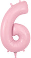 34" Number 6 Matte Pink Oaktree Foil Balloon