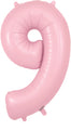 34" Number 9 Matte Pink Oaktree Foil Balloon