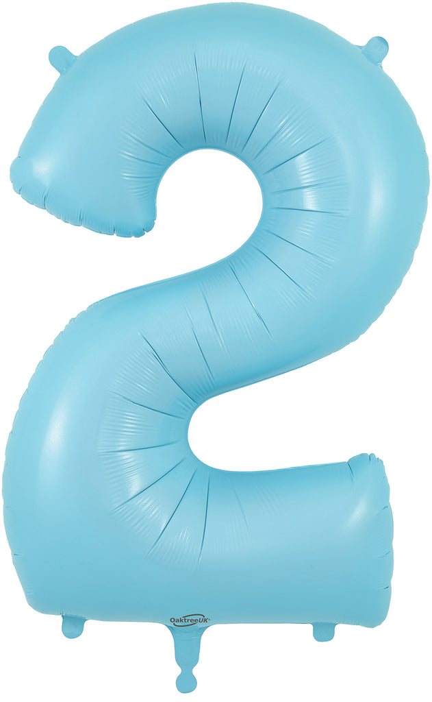 34" Number 2 Matte Blue Oaktree Foil Balloon