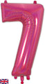 34" Number 7 Holographic Pink Oaktree Foil Balloon