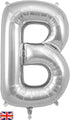 34" Letter B Silver Oaktree Brand Foil Balloon