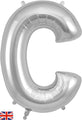 34" Letter C Silver Oaktree Brand Foil Balloon