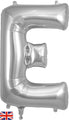 34" Letter E Silver Oaktree Brand Foil Balloon