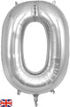 34" Letter O Silver Oaktree Brand Foil Balloon