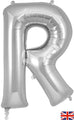 34" Letter R Silver Oaktree Brand Foil Balloon