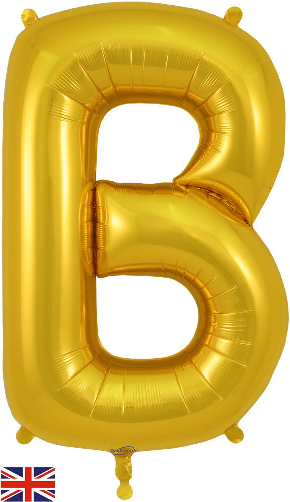 34" Letter B Gold Oaktree Brand Foil Balloon
