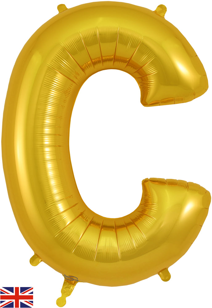 34" Letter C Gold Oaktree Brand Foil Balloon