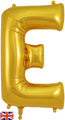 34" Letter E Gold Oaktree Brand Foil Balloon