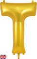 34" Letter T Gold Oaktree Brand Foil Balloon