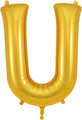 34" Letter U Gold Oaktree Brand Foil Balloon