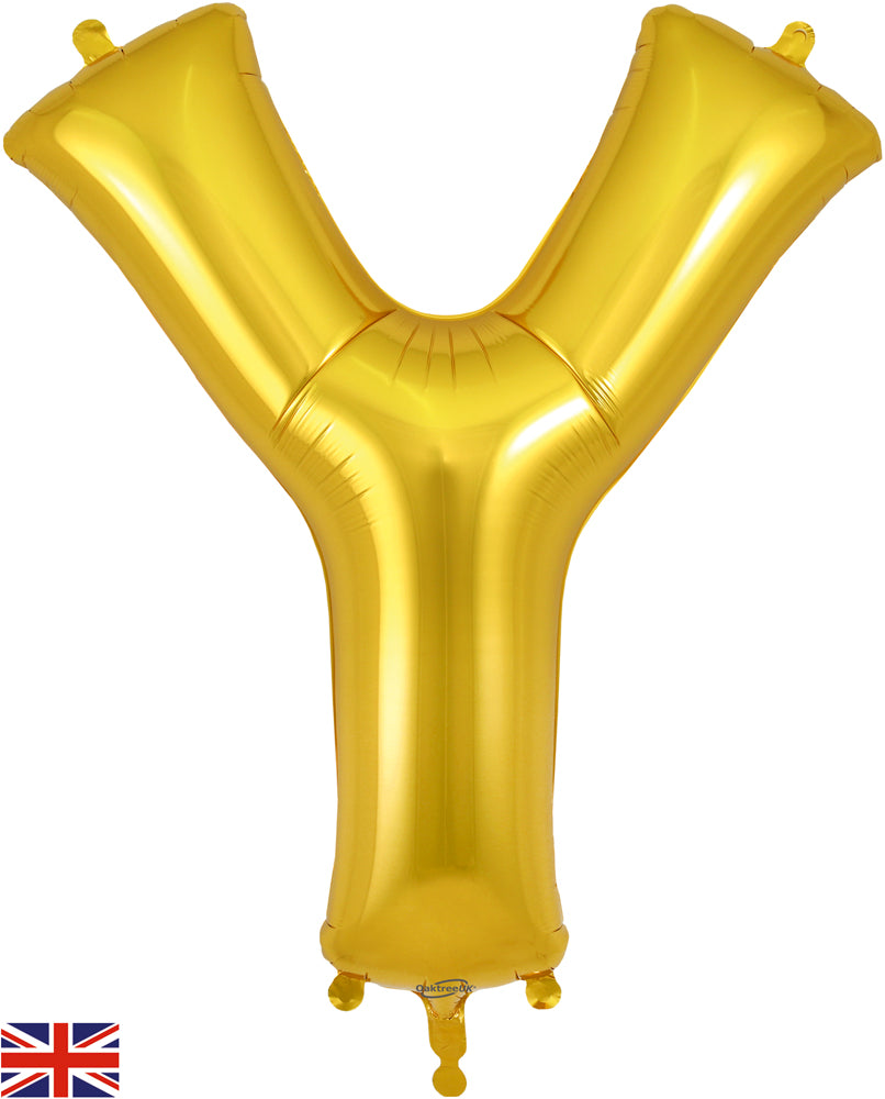 34" Letter Y Gold Oaktree Brand Foil Balloon