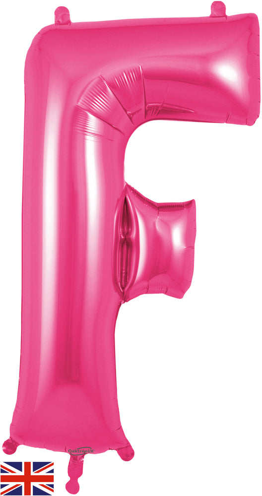 34" Letter F Pink Oaktree Brand Foil Balloon