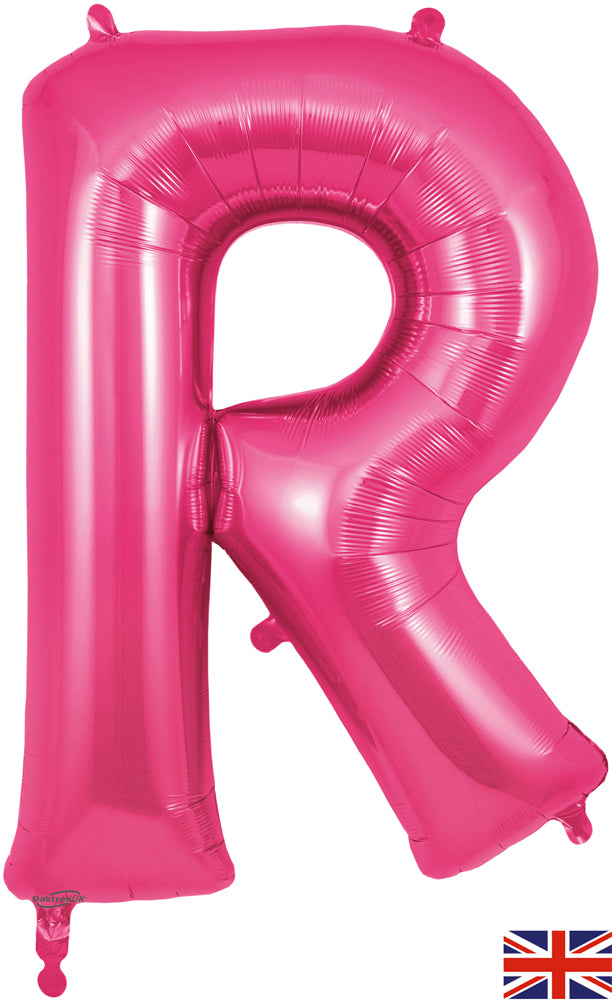 34" Letter R Pink Oaktree Brand Foil Balloon