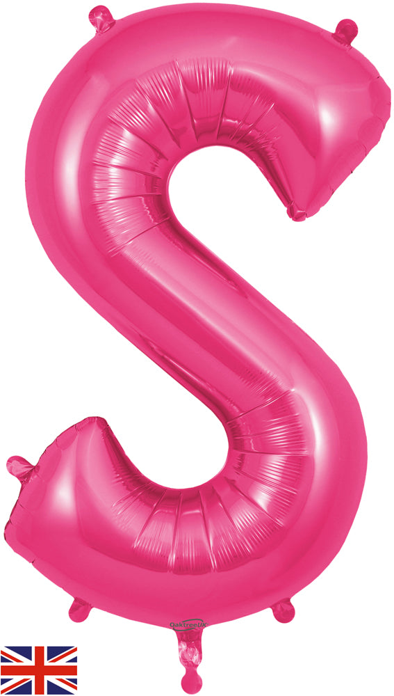 34" Letter S Pink Oaktree Brand Foil Balloon