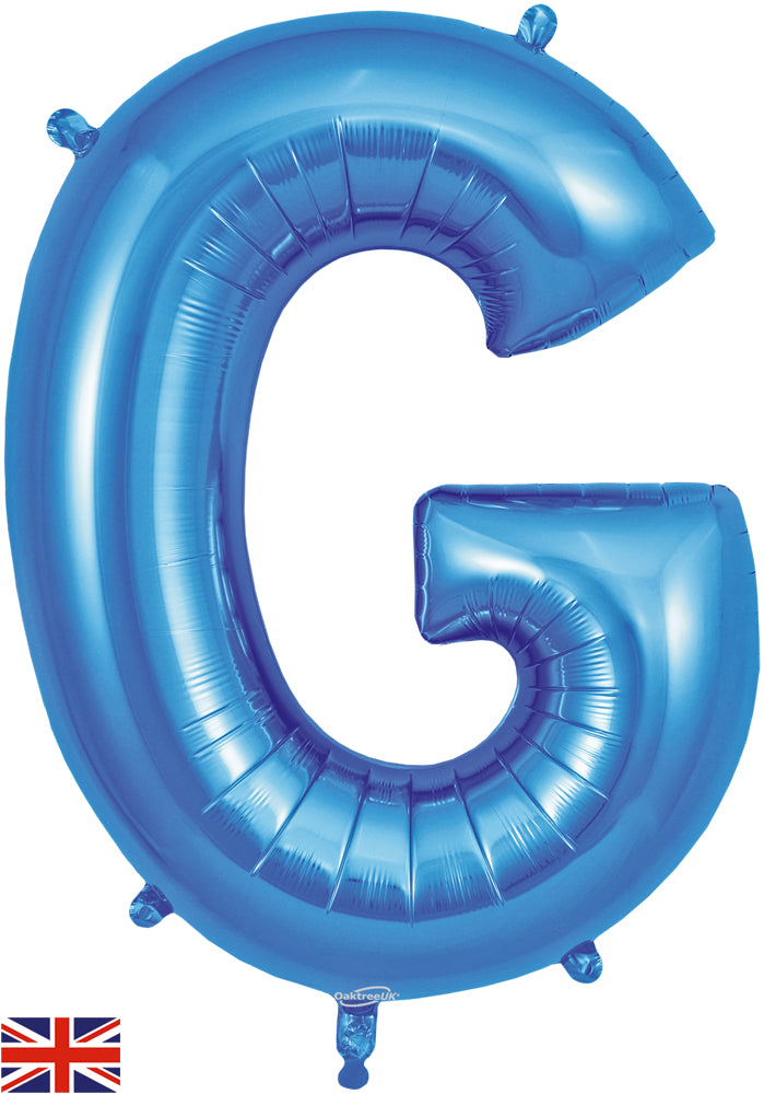 34" Letter G Blue Oaktree Brand Foil Balloon