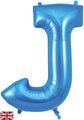 34" Letter J Blue Oaktree Brand Foil Balloon