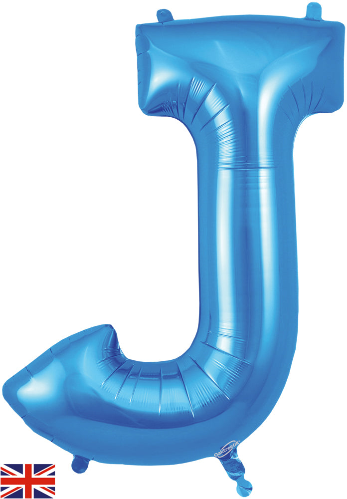 34" Letter J Blue Oaktree Brand Foil Balloon