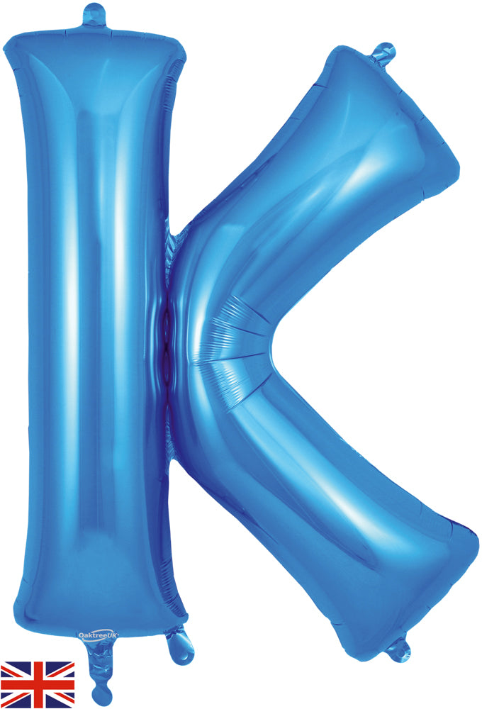 34" Letter K Blue Oaktree Brand Foil Balloon