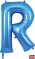 34" Letter R Blue Oaktree Brand Foil Balloon