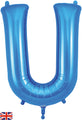 34" Letter U Blue Oaktree Brand Foil Balloon