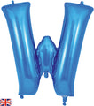 34" Letter W Blue Oaktree Brand Foil Balloon