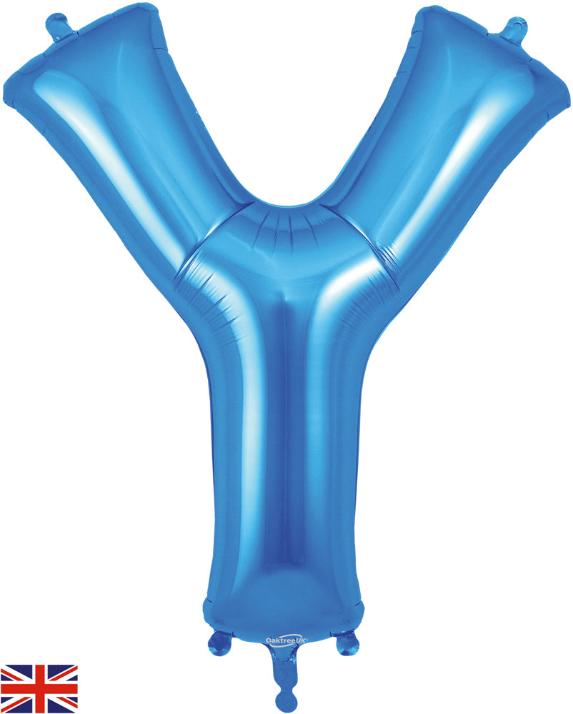 34" Letter Y Blue Oaktree Brand Foil Balloon