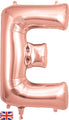 34" Letter E Rose Gold Oaktree Brand Foil Balloon