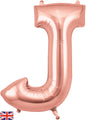 34" Letter J Rose Gold Oaktree Brand Foil Balloon