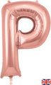 34" Letter P Rose Gold Oaktree Brand Foil Balloon