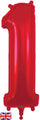 34" Number 1 Red Oaktree Foil Balloon