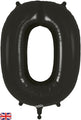 34" Number 0 Black Oaktree Foil Balloon