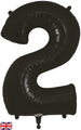 34" Number 2 Black Oaktree Foil Balloon