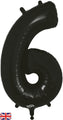 34" Number 6 Black Oaktree Foil Balloon