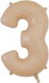 34" Number 3 Matte Nude Oaktree Foil Balloon