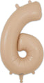 34" Number 6 Matte Nude Oaktree Foil Balloon