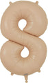 34" Number 8 Matte Nude Oaktree Foil Balloon