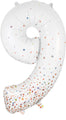 34" Number 9 Fizz Holographic Rose Gold Oaktree Foil Balloon