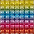 Uninflated 36" Rainbow 7x7 Squares Waffle Wall Foil Balloon Brand Name Oaktree UK Ltd