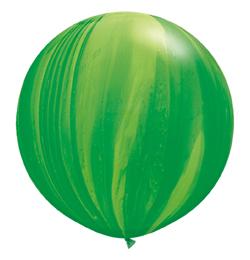 30" Green Rainbow SuperAgate Balloons (2 Count)