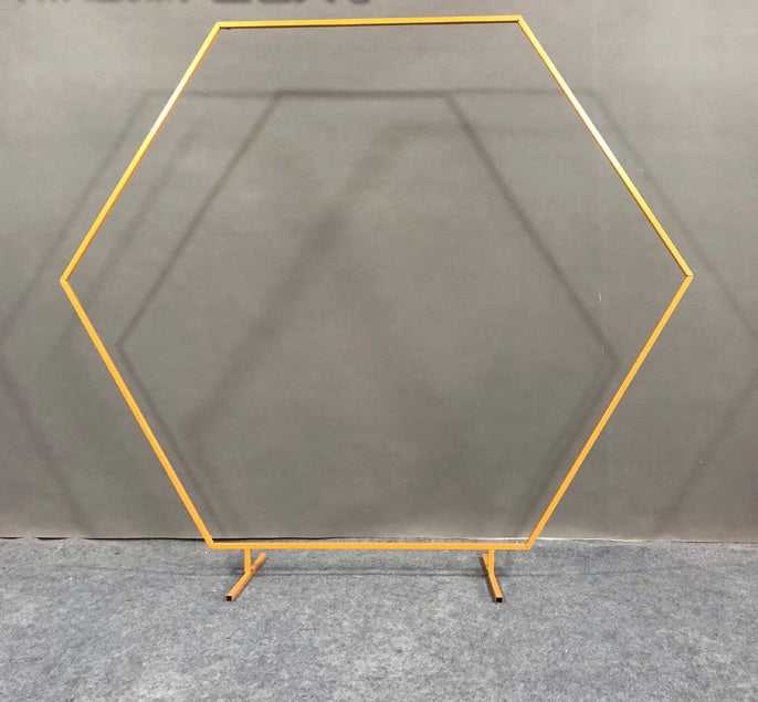 5.25 Ft Gold Hexagon Balloon Stand (Pickup Only-Cannot be Shipped)