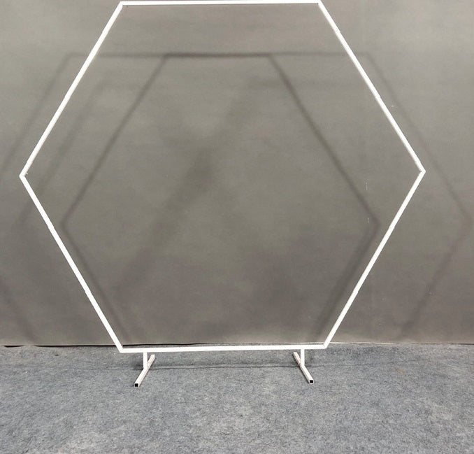 5.25 ft White Hexagon Balloon Stand (Pickup Only-Cannot be Shipped)