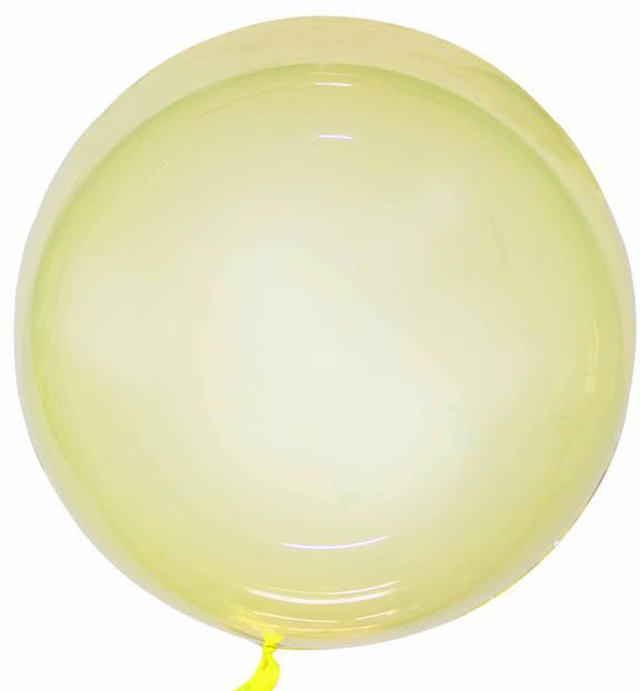 18" Crystal Colorful Bobo Balloon Yellow Prestretched (10 Per Bag)