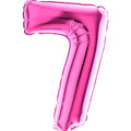 7" Airfill Only (requires heat sealing) Number Balloon 7 Fuschia