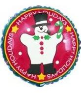 4" Airfill Only Happy Holiday Snowman Balloon