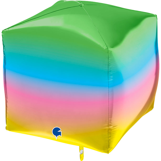 15" Square Rainbow 4D Foil Balloon