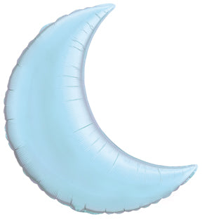 35" Crescent Moon Pearl Light Blue Balloon
