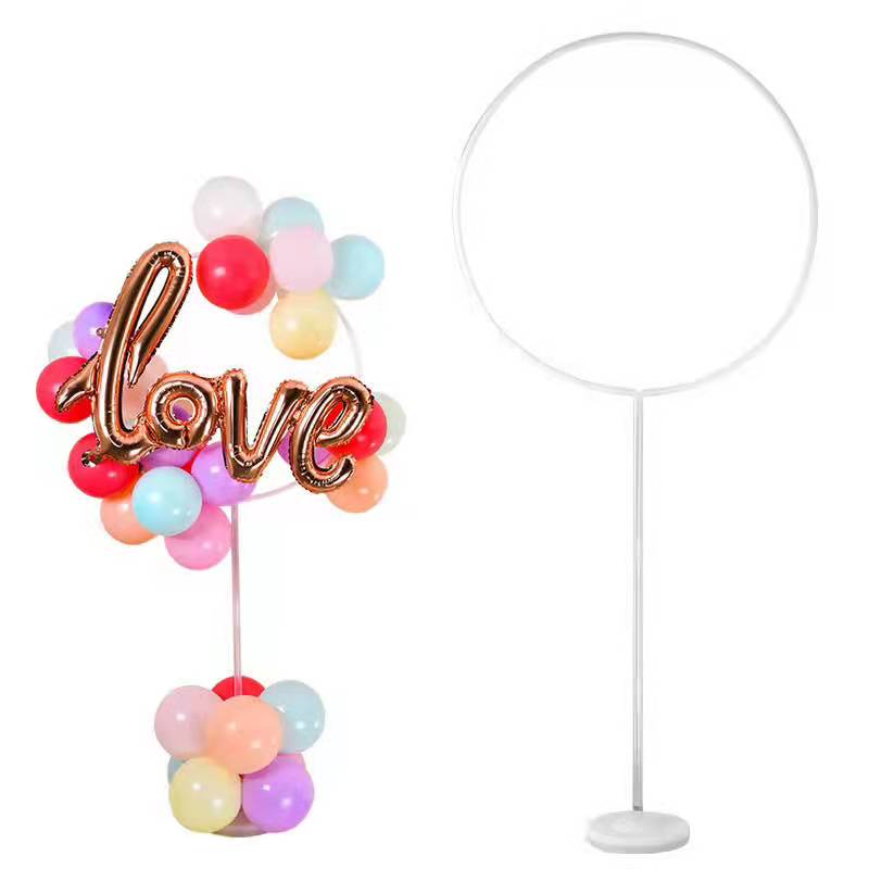 2.5 ft White Circle Balloon Stand 5.75 ft Height (Waterbase 1KG)