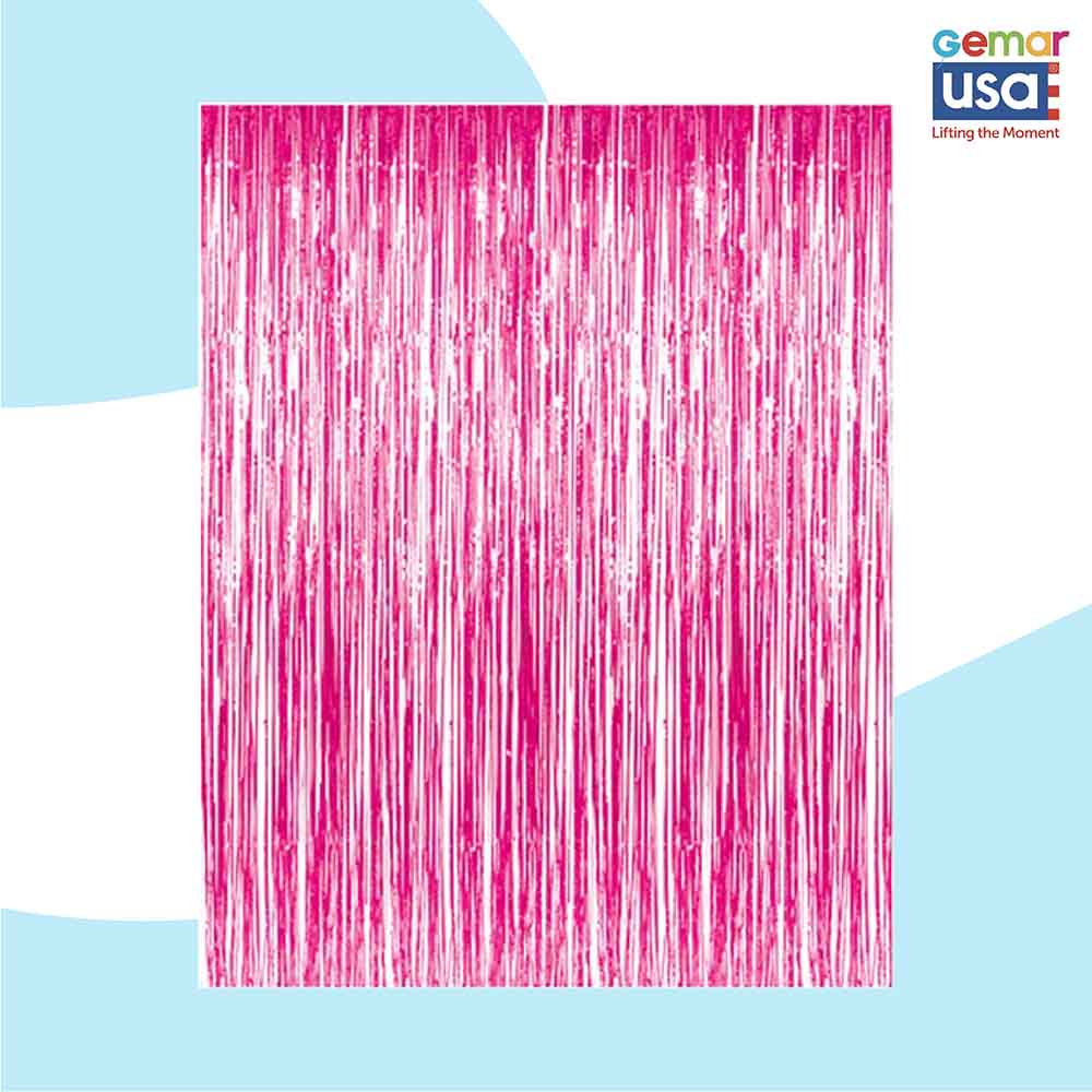 36" X 96" Foil Curtain Backdrop Gemar Pink/Fushia