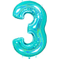 40" Number "3" Tiffany Glitter Holographic Balloons